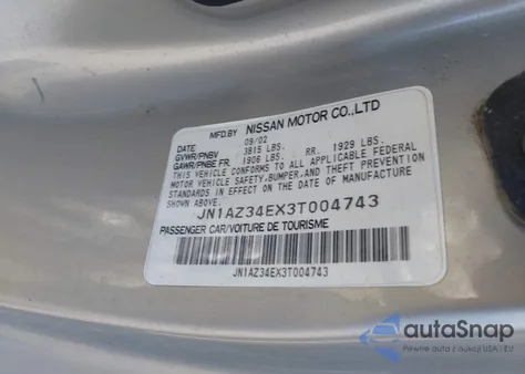 2003 Nissan 350Z Touring из США, поврежденный, VIN JN1AZ34EX3T004743